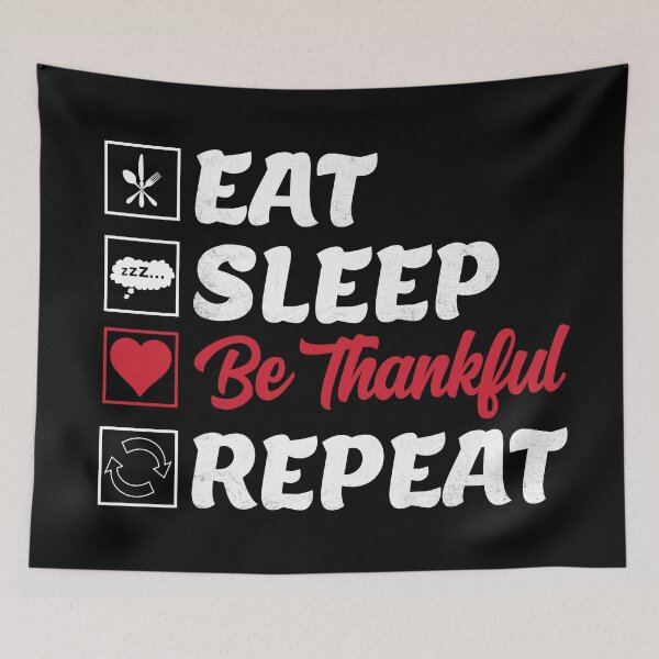 Item preview, Eat Drink And Be Thankful Thanksgiving Design In White Text designed and sold by amishacreates.
