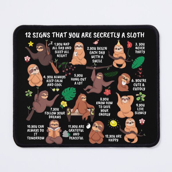 Item preview, 12 Signs That You Are Secretly a Sloth Gifts for Sloth Lovers  designed and sold by neotrend.