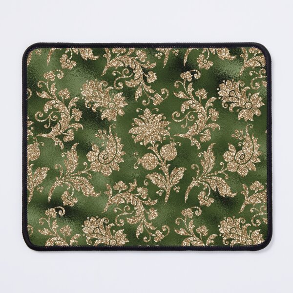 Item preview, Hunter Green Gold Floral Pattern designed and sold by shabzdesigns.