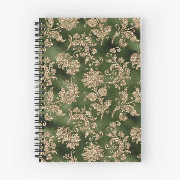 Item preview, Hunter Green Gold Floral Pattern designed and sold by shabzdesigns.