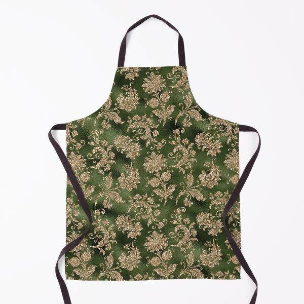 Item preview, Hunter Green Gold Floral Pattern designed and sold by shabzdesigns.