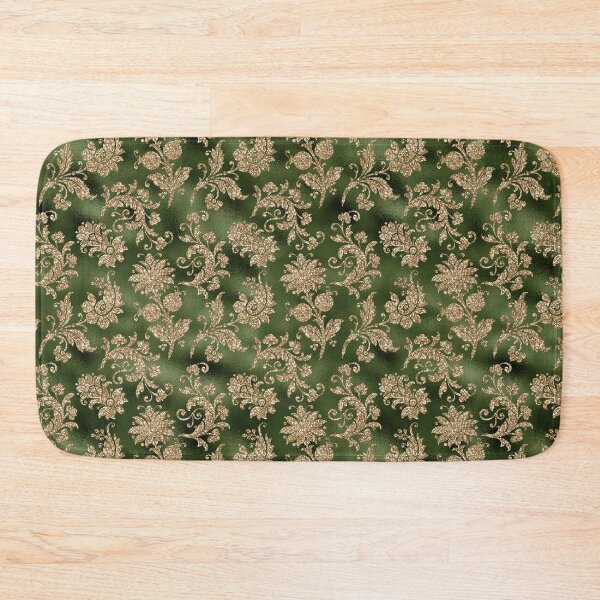 Item preview, Hunter Green Gold Floral Pattern designed and sold by shabzdesigns.