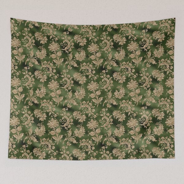 Item preview, Hunter Green Gold Floral Pattern designed and sold by shabzdesigns.