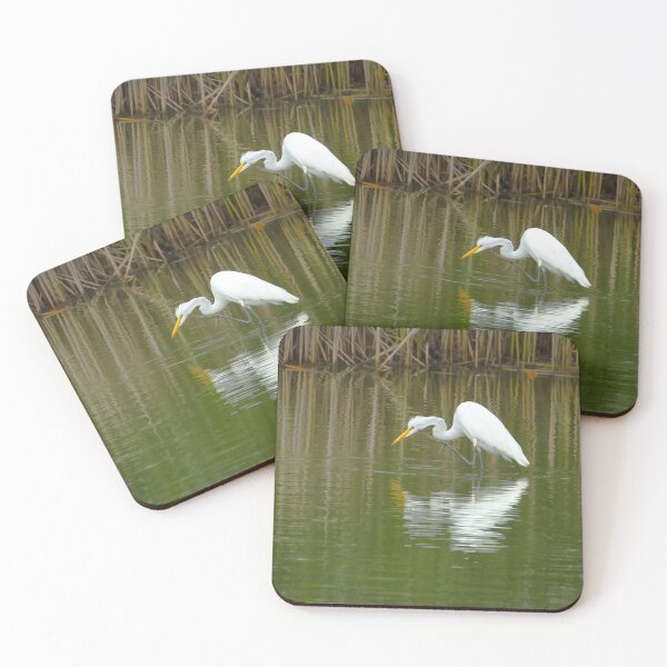 Item preview, Egret wading in a pond designed and sold by PaulKPhoto.