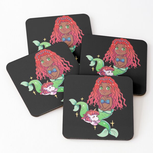 Item preview,  African American mermaid with unicorn. designed and sold by Speckledfrog.