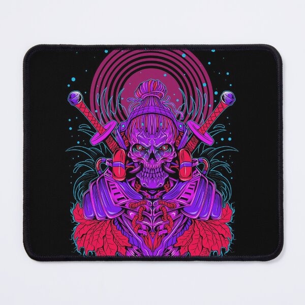 Item preview, japanese devil samurai with two katana and pink moon designed and sold by bisly.