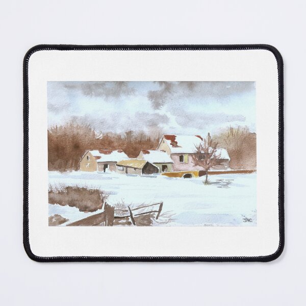 Item preview, Snowbound Farm. Painting. designed and sold by JacquiK.