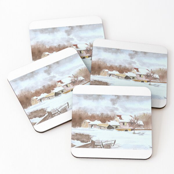 Item preview, Snowbound Farm. Painting. designed and sold by JacquiK.