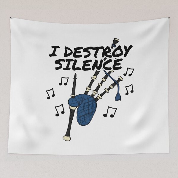 Item preview, I Destroy Silence Bagpipes Musician Funny designed and sold by doodlerob.