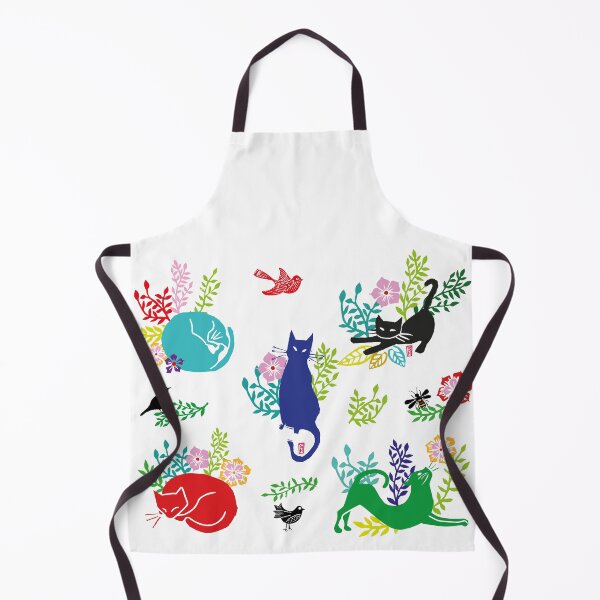 Item preview, Blue cat with flowers "Attentive" designed and sold by naposyl.