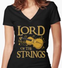 Lord Of The Strings Violin Women's Fitted V-Neck T-Shirt