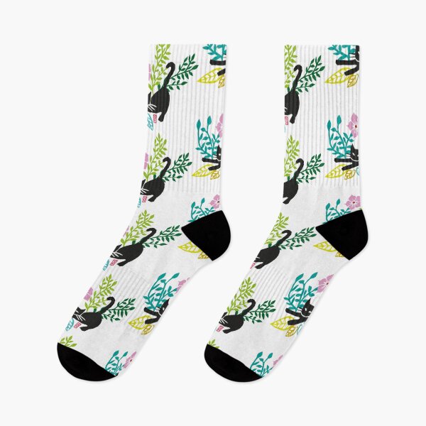 Item preview, Black cat with flowers "The player" designed and sold by naposyl.