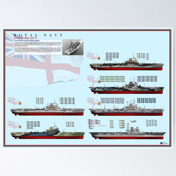 Illustrious class aircraft carriers Poster
