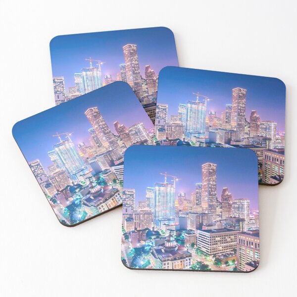Item preview, Houston Skyline at Night designed and sold by Sofia-Draws.