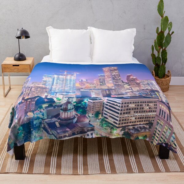 Item preview, Houston Skyline at Night designed and sold by Sofia-Draws.