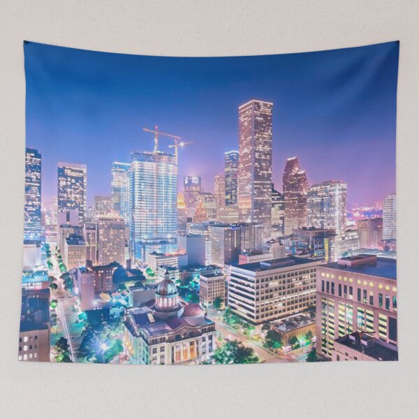 Item preview, Houston Skyline at Night designed and sold by Sofia-Draws.