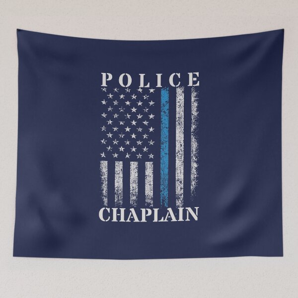 Item preview, Police Chaplain American Flag Thin Blue Line designed and sold by jaygo.