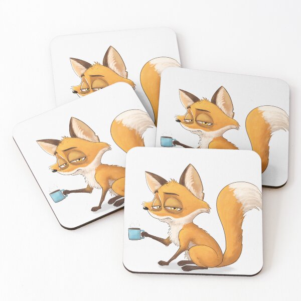 Item preview, tired cartoon fox coffee  designed and sold by Mario Stoshevski.