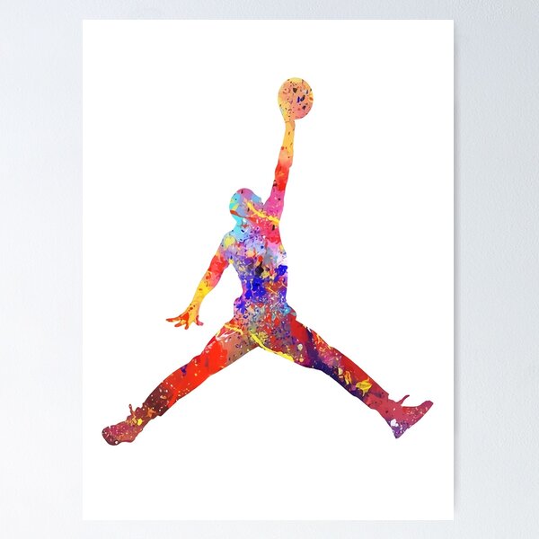 Michael Jordan Dribbling Up Court Urban Graffiti Canvas Print