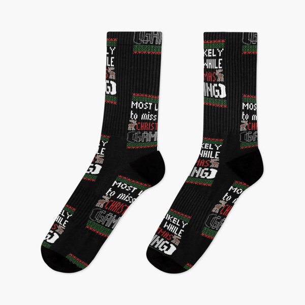 Item preview, most likely to miss christmas while gaming designed and sold by StoreRahhal.