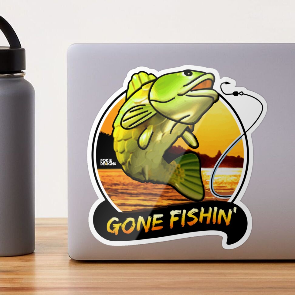 GONE FISHINN' BIG BASS BONANZA Design - Pokie Designs Sticker for