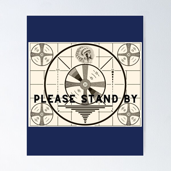 Item preview, Vintage Old TV Indian Head Test Pattern Please Stand By designed and sold by Purple Fern Art.