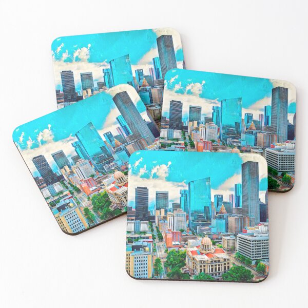 Item preview, Houston City Skyline, Texas designed and sold by Sofia-Draws.