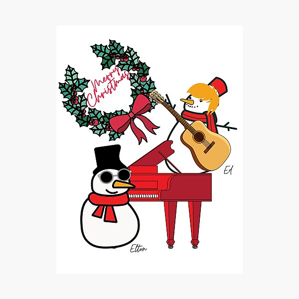 Music Merry Christmas Elton And Ed Photographic Print By Matvita Redbubble