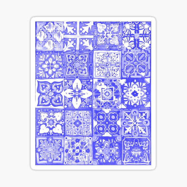 Light Blue Portuguese Azulejos Sticker