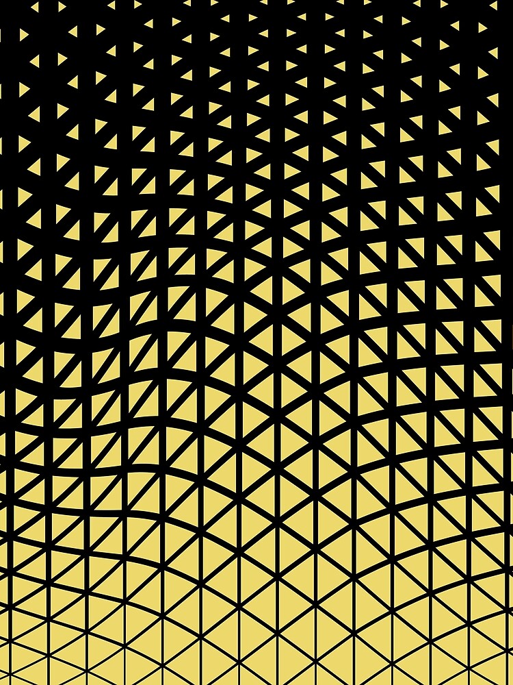 Thumbnail 3 von 3, Tuch, Black and Yellow Triangle Gradient Wave Pattern Pairs Dulux 2022 Popular Colour Lemon Jester designt und verkauft von ColorOfTheYears.