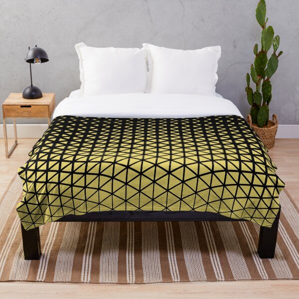 Artikelvorschau, Black and Yellow Triangle Gradient Wave Pattern Pairs Dulux 2022 Popular Colour Lemon Jester entworfen und verkauft von ColorOfTheYears.