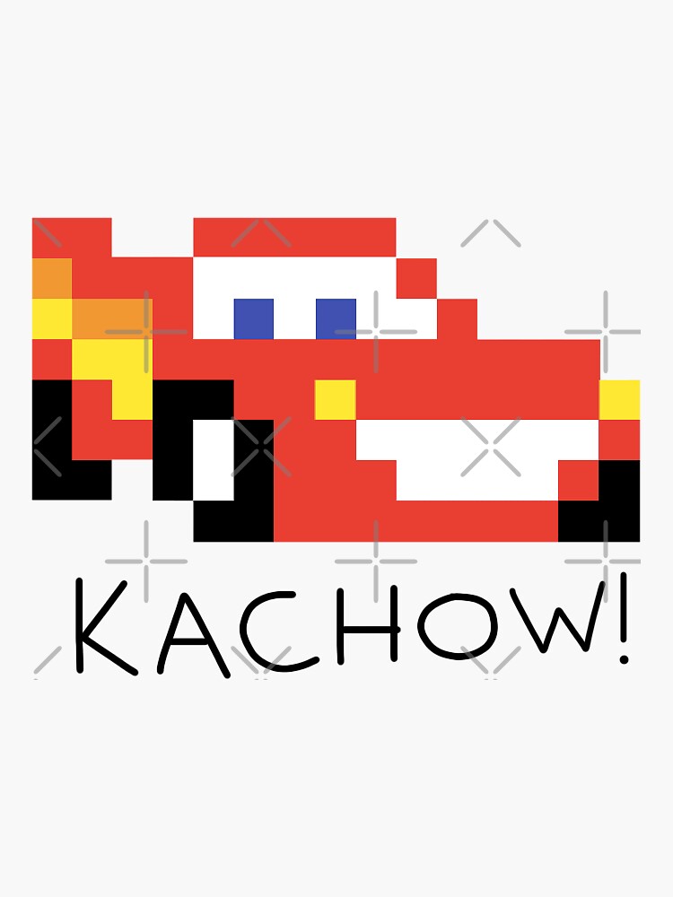 pixel lightning mcqueen kachow Sticker for Sale by flubbernuggetsj