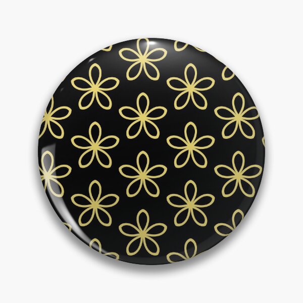 Artikelvorschau, Black and Yellow Minimal Flower Pattern Pairs Dulux 2022 Popular Colour Lemon Jester entworfen und verkauft von ColorOfTheYears.