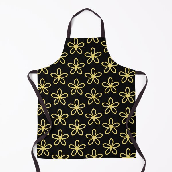 Item preview, Black and Yellow Minimal Flower Pattern Pairs Dulux 2022 Popular Colour Lemon Jester designed and sold by ColorOfTheYears.