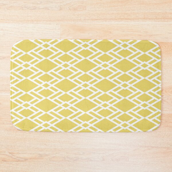 Item preview, Yellow and White Diamond Shape Tile Pattern Pairs Dulux 2022 Popular Colour Lemon Jester designed and sold by ColorOfTheYears.