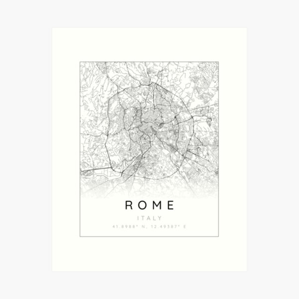 Item preview, Rome map minimalist in black and white designed and sold by DesireeVDA.