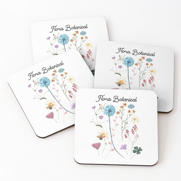 Item preview, Colorful and Cute Botanicals with bee and butterfly  Print designed and sold by InnaMGraphic.