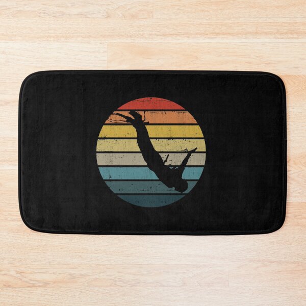 Item preview, Bungee jumping Silhouette On A Distressed Retro Sunset print designed and sold by theodoros20.