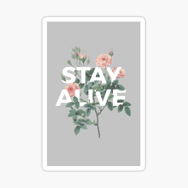 Minimal Vintage Floral Print Quote Sticker