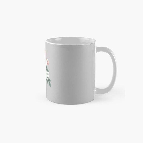 Minimal Vintage Floral Print Quote Classic Mug