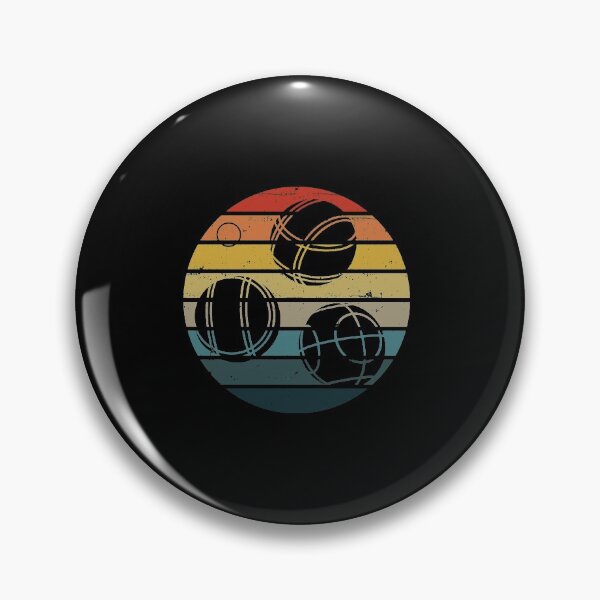 Item preview, Bocce Ball Silhouette On A Distressed Retro Sunset print designed and sold by theodoros20.