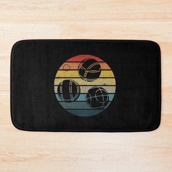 Item preview, Bocce Ball Silhouette On A Distressed Retro Sunset print designed and sold by theodoros20.