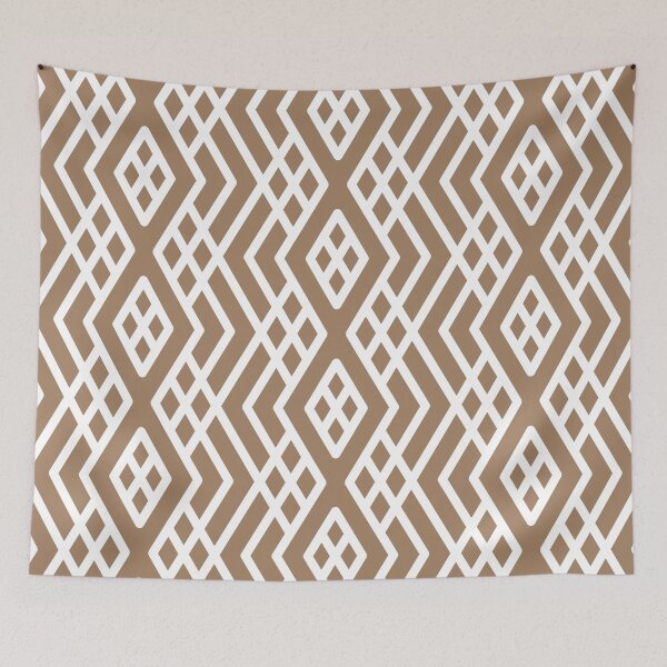 Item preview, Brown and White Modern Shape Mosaic Pattern 3 Pairs Dulux 2022 Popular Colour Spiced Honey designed and sold by ColorOfTheYears.