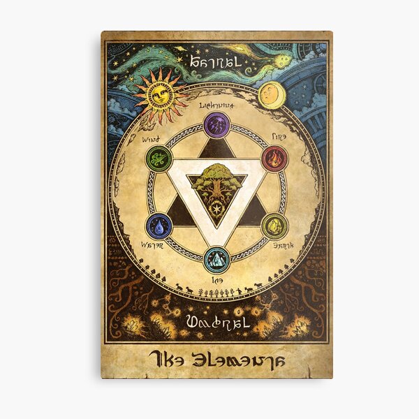 Aperçu de l'œuvre Les éléments FFXIV Roue des éléments Magie Umbral Astrologie astrale Astrolgien créée et vendue par hayesade.