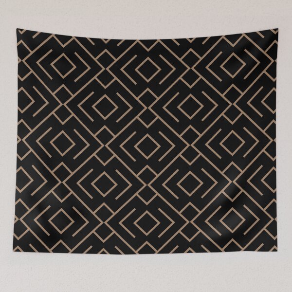 Item preview, Black and Brown Geometric Shape Mosaic Pattern 4 Pairs Dulux 2022 Popular Colour Spiced Honey designed and sold by ColorOfTheYears.