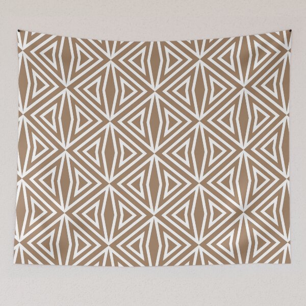 Item preview, Brown and White Geometric Diamond Shape Tile Pattern 3 Pairs Dulux 2022 Popular Colour Spiced Honey designed and sold by ColorOfTheYears.