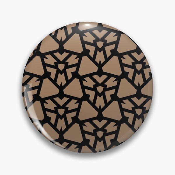 Item preview, Black and Brown Geometric Shield Shape Tile Pattern Pairs Dulux 2022 Popular Colour Spiced Honey designed and sold by ColorOfTheYears.