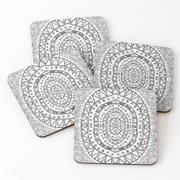 Item preview, Black And White Aztec Oval Pattern designed and sold by Designs By YL.
