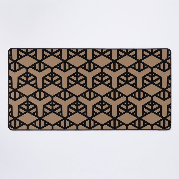Item preview, Black and Brown Modern Geometric Shape Tile Pattern 2 Pairs Dulux 2022 Popular Colour Spiced Honey designed and sold by ColorOfTheYears.