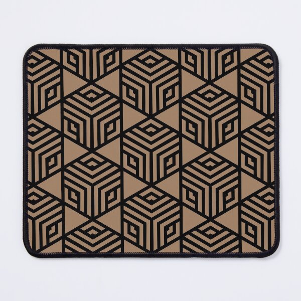 Item preview, Black and Brown Modern Stripe Cube Tile Pattern Pairs Dulux 2022 Popular Colour Spiced Honey designed and sold by ColorOfTheYears.